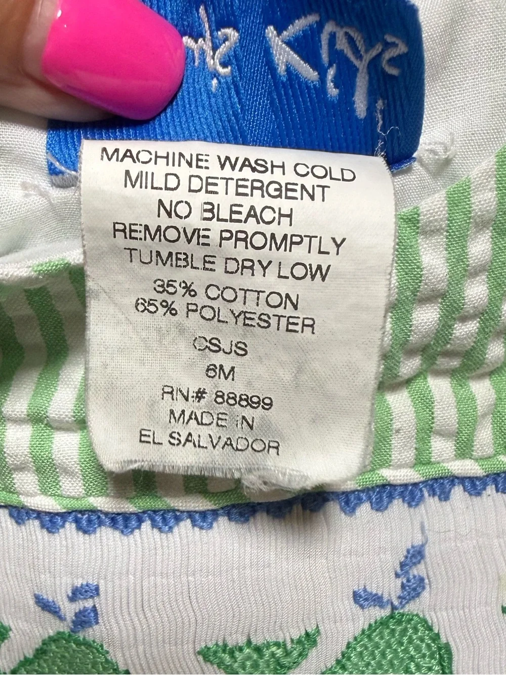 Vintage Kelly's Kids Green Seersucker Smocked Whale Romper 6 Mo Boys